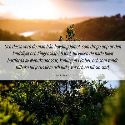 Picture 06 - Esra 2:1 SV1917 - Och dessa voro de män från hövdingdömet, som - Bible Verse Picture