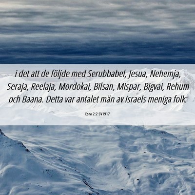 Picture 06 - Esra 2:2 SV1917 - i det att de följde med Serubbabel, Jesua, - Bible Verse Picture