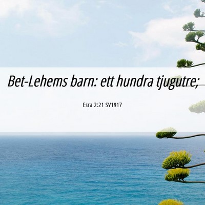 Picture 06 - Esra 2:21 SV1917 - Bet-Lehems barn: ett hundra - Bible Verse Picture