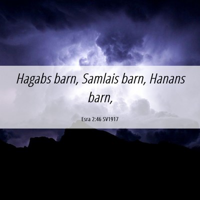 Picture 06 - Esra 2:46 SV1917 - Hagabs barn, Samlais barn, Hanans - Bible Verse Picture