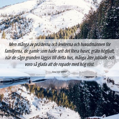 Picture 06 - Esra 3:12 SV1917 - Men många av prästerna och leviterna och - Bible Verse Picture
