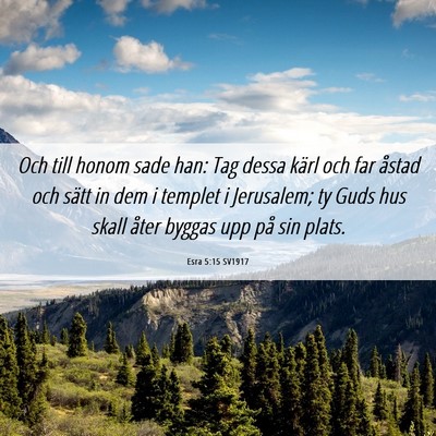 Picture 06 - Esra 5:15 SV1917 - Och till honom sade han: Tag dessa kärl och far - Bible Verse Picture