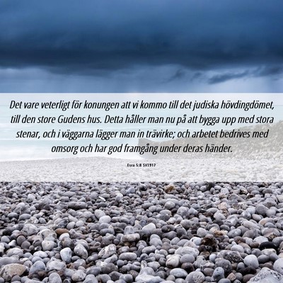 Picture 06 - Esra 5:8 SV1917 - Det vare veterligt för konungen att vi kommo - Bible Verse Picture