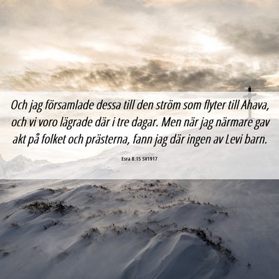 Picture 06 - Esra 8:15 SV1917 - Och jag församlade dessa till den ström som - Bible Verse Picture