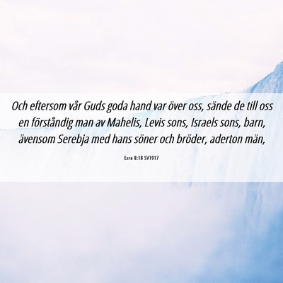 Picture 06 - Esra 8:18 SV1917 - Och eftersom vår Guds goda hand var över oss, - Bible Verse Picture