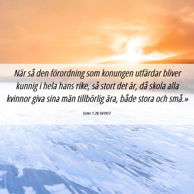 Picture 06 - Ester 1:20 SV1917 - När så den förordning som konungen utfärdar - Bible Verse Picture