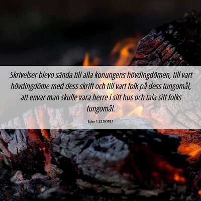 Picture 06 - Ester 1:22 SV1917 - Skrivelser blevo sända till alla konungens - Bible Verse Picture