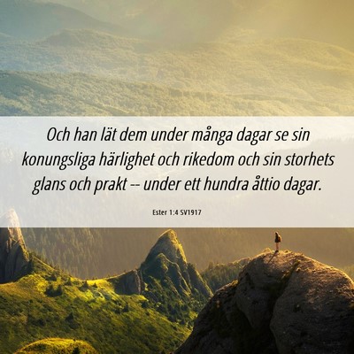 Picture 06 - Ester 1:4 SV1917 - Och han lät dem under många dagar se sin - Bible Verse Picture