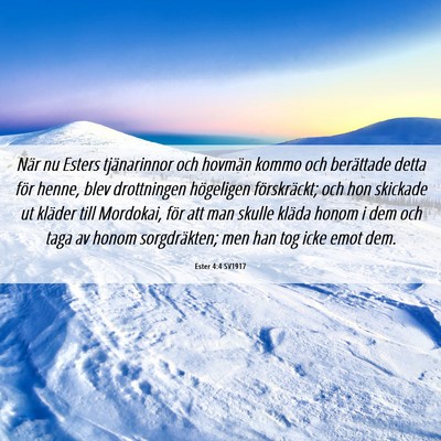 Picture 06 - Ester 4:4 SV1917 - När nu Esters tjänarinnor och hovmän kommo och - Bible Verse Picture