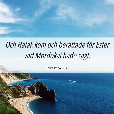 Picture 06 - Ester 4:9 SV1917 - Och Hatak kom och berättade för Ester vad - Bible Verse Picture