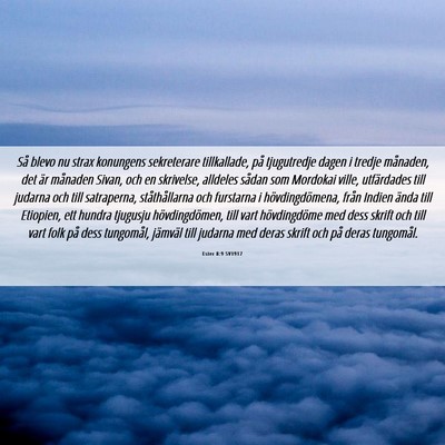 Picture 06 - Ester 8:9 SV1917 - Så blevo nu strax konungens sekreterare - Bible Verse Picture