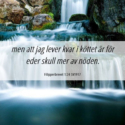 Picture 06 - Filipperbrevet 1:24 SV1917 - men att jag lever kvar i köttet är för eder - Bible Verse Picture