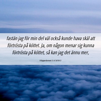 Picture 06 - Filipperbrevet 3:4 SV1917 - fastän jag för min del väl också kunde hava - Bible Verse Picture