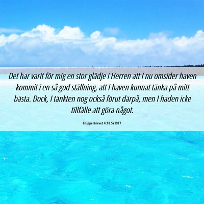 Picture 06 - Filipperbrevet 4:10 SV1917 - Det har varit för mig en stor glädje i Herren - Bible Verse Picture
