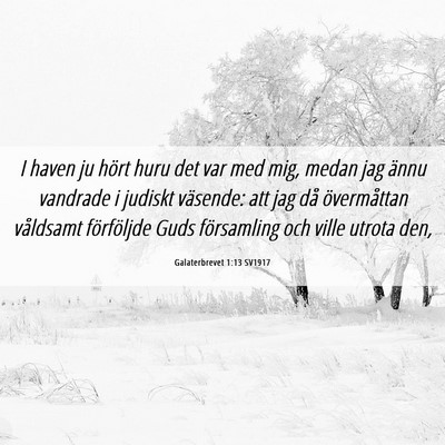 Picture 06 - Galaterbrevet 1:13 SV1917 - I haven ju hört huru det var med mig, medan jag - Bible Verse Picture