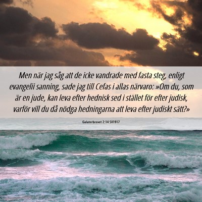 Picture 06 - Galaterbrevet 2:14 SV1917 - Men när jag såg att de icke vandrade med fasta - Bible Verse Picture