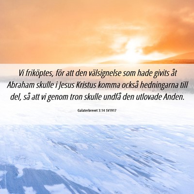 Picture 06 - Galaterbrevet 3:14 SV1917 - Vi friköptes, för att den välsignelse som hade - Bible Verse Picture