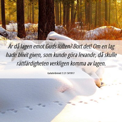 Picture 06 - Galaterbrevet 3:21 SV1917 - Är då lagen emot Guds löften? Bort det! Om en - Bible Verse Picture