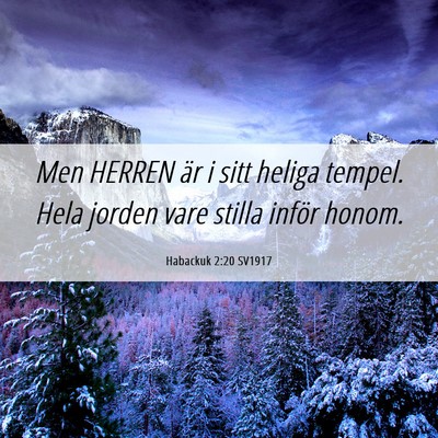 Picture 06 - Habackuk 2:20 SV1917 - Men HERREN är i sitt heliga tempel. Hela jorden - Bible Verse Picture