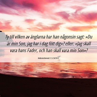 Picture 06 - Hebreerbrevet 1:5 SV1917 - Ty till vilken av änglarna har han någonsin - Bible Verse Picture