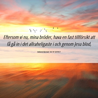 Picture 06 - Hebreerbrevet 10:19 SV1917 - Eftersom vi nu, mina bröder, hava en fast - Bible Verse Picture