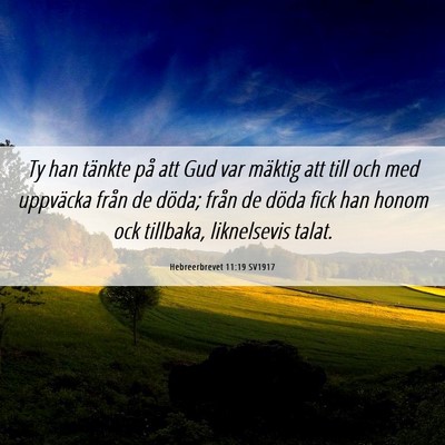 Picture 06 - Hebreerbrevet 11:19 SV1917 - Ty han tänkte på att Gud var mäktig att till - Bible Verse Picture