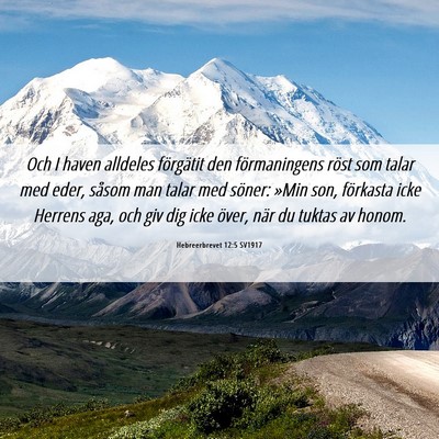 Picture 06 - Hebreerbrevet 12:5 SV1917 - Och I haven alldeles förgätit den förmaningens - Bible Verse Picture