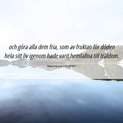 Picture 06 - Hebreerbrevet 2:15 SV1917 - och göra alla dem fria, som av fruktan för - Bible Verse Picture