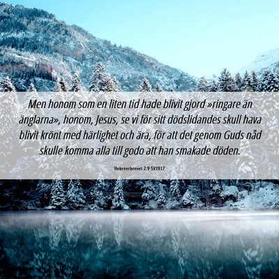 Picture 06 - Hebreerbrevet 2:9 SV1917 - Men honom som en liten tid hade blivit gjord - Bible Verse Picture