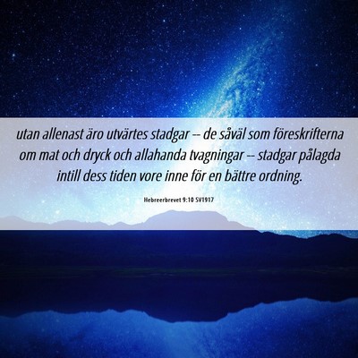 Picture 06 - Hebreerbrevet 9:10 SV1917 - utan allenast äro utvärtes stadgar -- de - Bible Verse Picture