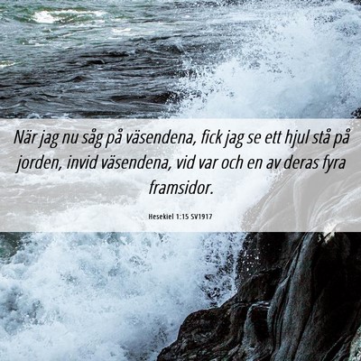 Picture 06 - Hesekiel 1:15 SV1917 - När jag nu såg på väsendena, fick jag se ett - Bible Verse Picture