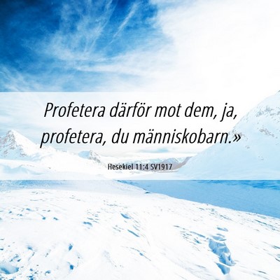 Picture 06 - Hesekiel 11:4 SV1917 - Profetera därför mot dem, ja, profetera, du - Bible Verse Picture