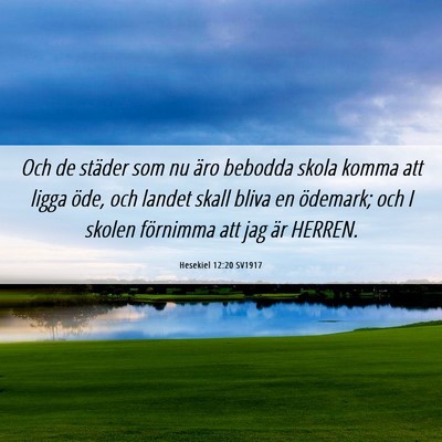 Picture 06 - Hesekiel 12:20 SV1917 - Och de städer som nu äro bebodda skola komma - Bible Verse Picture