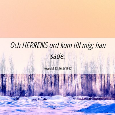 Picture 06 - Hesekiel 12:26 SV1917 - Och HERRENS ord kom till mig; han - Bible Verse Picture