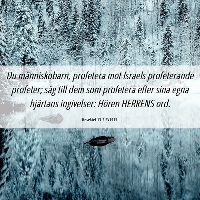 Picture 06 - Hesekiel 13:2 SV1917 - Du människobarn, profetera mot Israels - Bible Verse Picture
