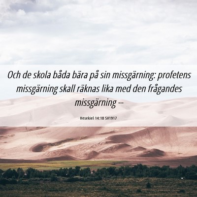 Picture 06 - Hesekiel 14:10 SV1917 - Och de skola båda bära på sin missgärning: - Bible Verse Picture