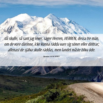 Picture 06 - Hesekiel 14:16 SV1917 - då skulle, så sant jag lever, säger Herren, - Bible Verse Picture