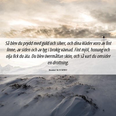 Picture 06 - Hesekiel 16:13 SV1917 - Så blev du prydd med guld och silver, och dina - Bible Verse Picture