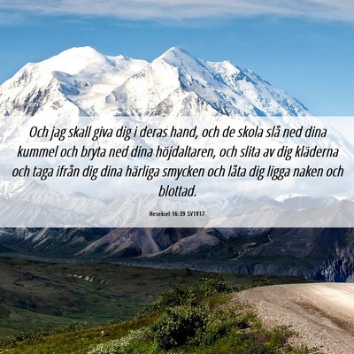 Picture 06 - Hesekiel 16:39 SV1917 - Och jag skall giva dig i deras hand, och de skola - Bible Verse Picture
