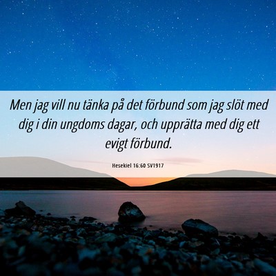 Picture 06 - Hesekiel 16:60 SV1917 - Men jag vill nu tänka på det förbund som jag - Bible Verse Picture