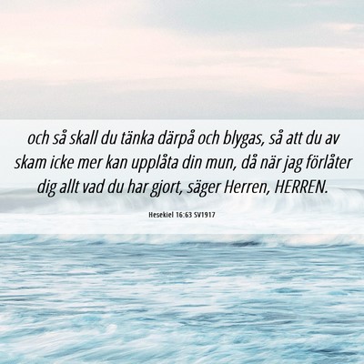Picture 06 - Hesekiel 16:63 SV1917 - och så skall du tänka därpå och blygas, så - Bible Verse Picture