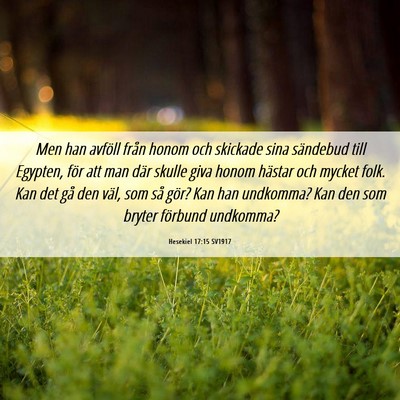 Picture 06 - Hesekiel 17:15 SV1917 - Men han avföll från honom och skickade sina - Bible Verse Picture
