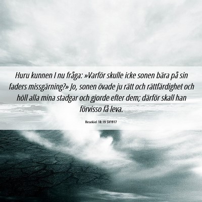 Picture 06 - Hesekiel 18:19 SV1917 - Huru kunnen I nu fråga: »Varför skulle icke - Bible Verse Picture