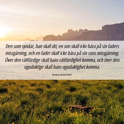 Picture 06 - Hesekiel 18:20 SV1917 - Den som syndar, han skall dö; en son skall icke - Bible Verse Picture