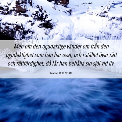 Picture 06 - Hesekiel 18:27 SV1917 - Men om den ogudaktige vänder om från den - Bible Verse Picture