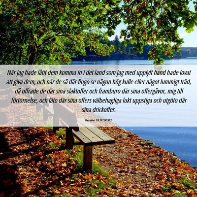 Picture 06 - Hesekiel 20:28 SV1917 - När jag hade låtit dem komma in i det land som - Bible Verse Picture