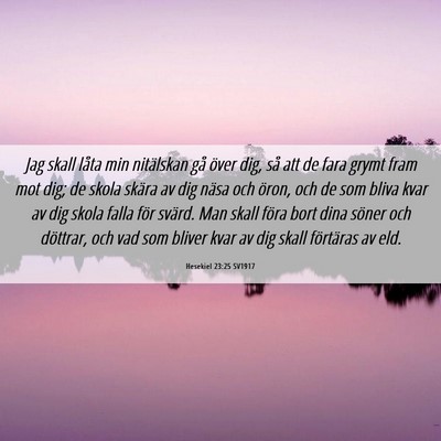 Picture 06 - Hesekiel 23:25 SV1917 - Jag skall låta min nitälskan gå över dig, så - Bible Verse Picture