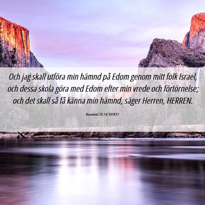 Picture 06 - Hesekiel 25:14 SV1917 - Och jag skall utföra min hämnd på Edom genom - Bible Verse Picture
