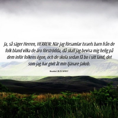Picture 06 - Hesekiel 28:25 SV1917 - Ja, så säger Herren, HERREN: När jag - Bible Verse Picture