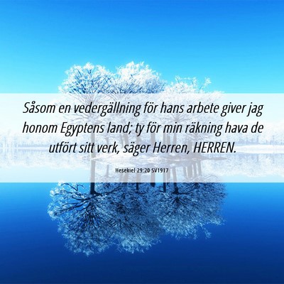 Picture 06 - Hesekiel 29:20 SV1917 - Såsom en vedergällning för hans arbete giver - Bible Verse Picture